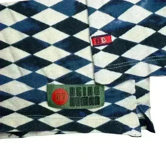 BEING HUMAN Men Geometric Print Round Neck 100% Cotton Longsleeve Shirt XL - Picture 5 of 8